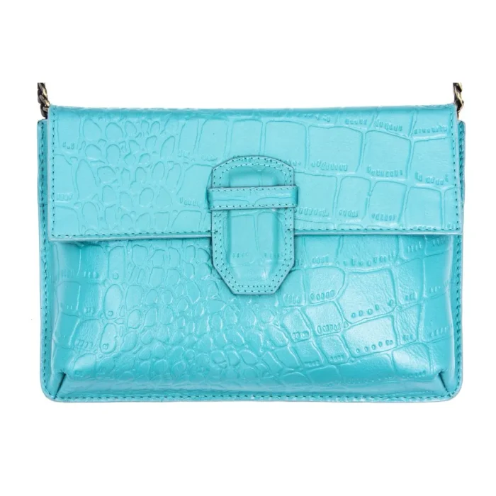 Womens Real Leather Buckle Hide Clutch Shoulder Bag Metal Chain Cross Body - Image 38