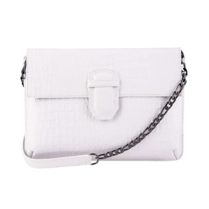 Womens Real Leather Buckle Hide Clutch Shoulder Bag Metal Chain Cross Body - Image 41