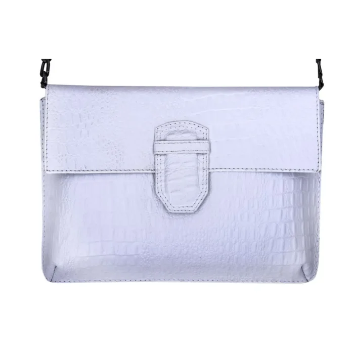 Womens Real Leather Buckle Hide Clutch Shoulder Bag Metal Chain Cross Body - Image 43