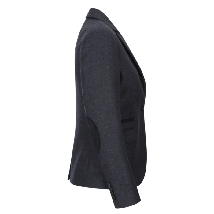 Women Black Blazer Waistcoat Tweed Herringbone Wool Classic Smart Casual Vintage 1920s - Image 4