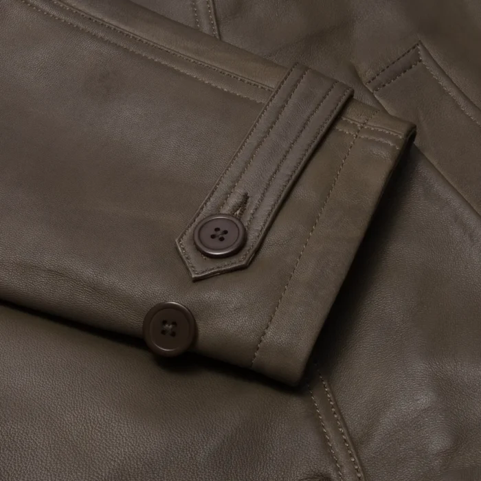 Women's Leather Jacket Cropped Trench Coat - Image 7