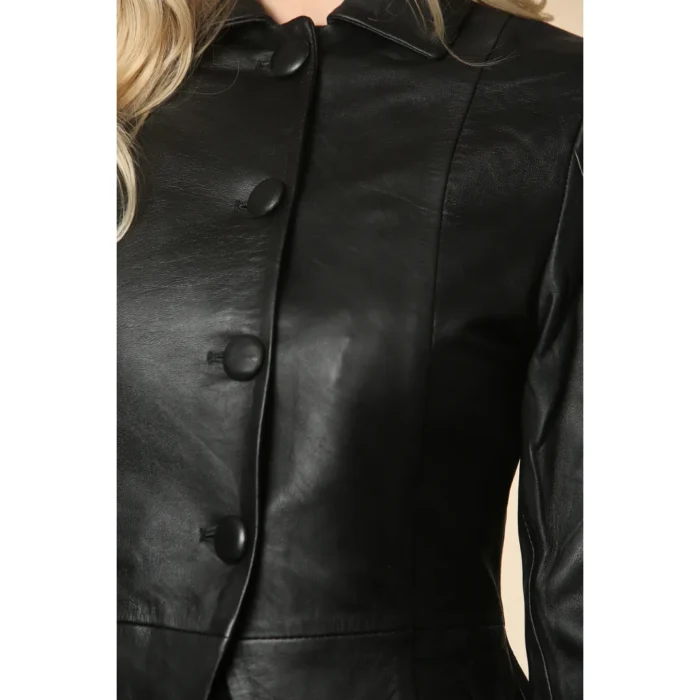 Women's Gothic Full Length Victorian Leather Coat - Image 2