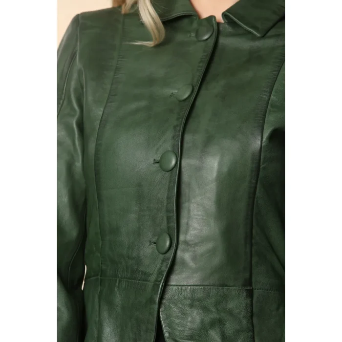Women's Gothic Full Length Victorian Leather Coat - Image 11