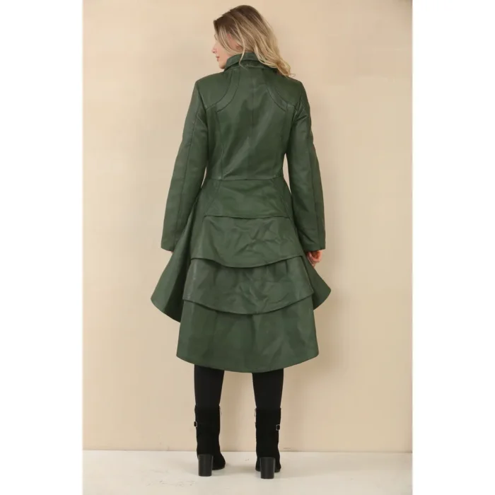 Women's Gothic Full Length Victorian Leather Coat - Image 8