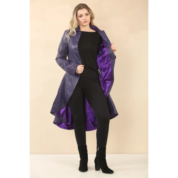 Women's Gothic Full Length Victorian Leather Coat - Image 20