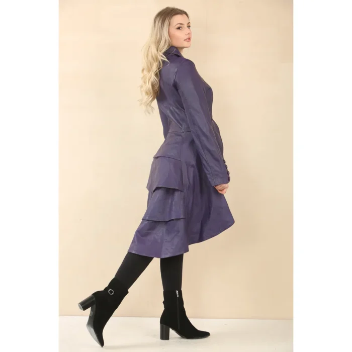 Women's Gothic Full Length Victorian Leather Coat - Image 16