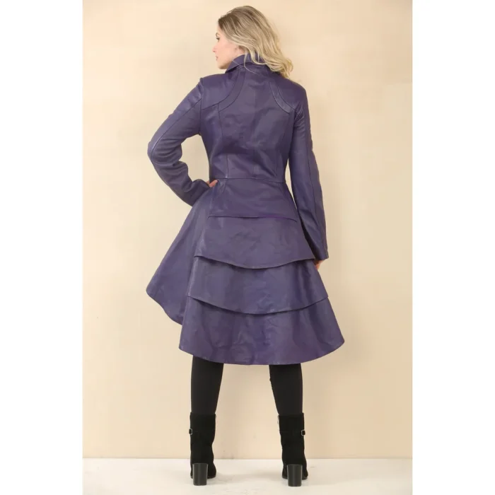 Women's Gothic Full Length Victorian Leather Coat - Image 15