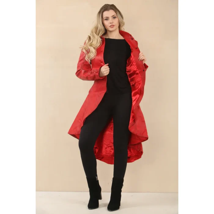Women's Gothic Full Length Victorian Leather Coat - Image 27