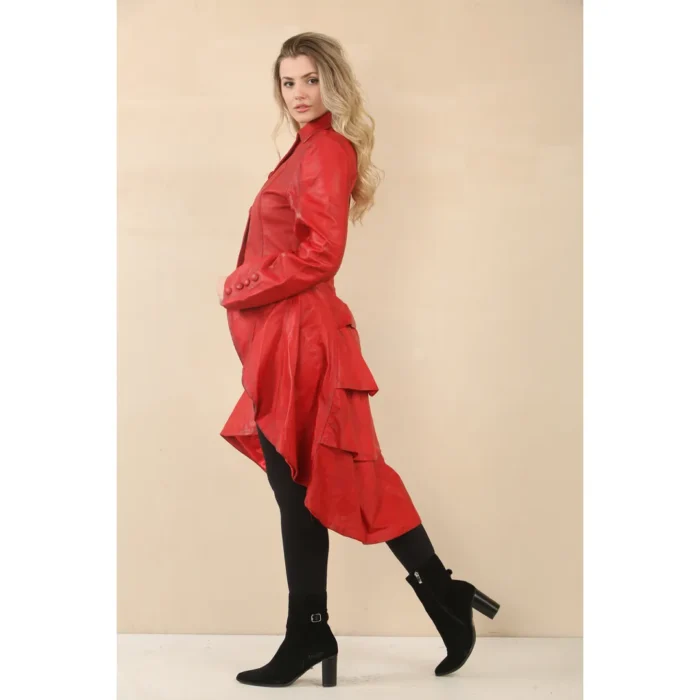 Women's Gothic Full Length Victorian Leather Coat - Image 24