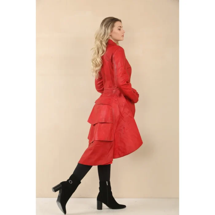 Women's Gothic Full Length Victorian Leather Coat - Image 23