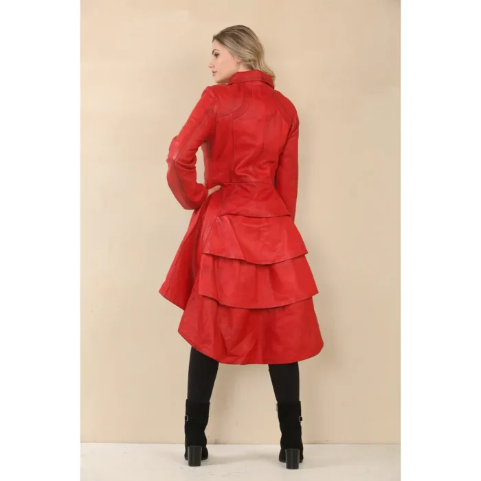 Women's Gothic Full Length Victorian Leather Coat - Image 22