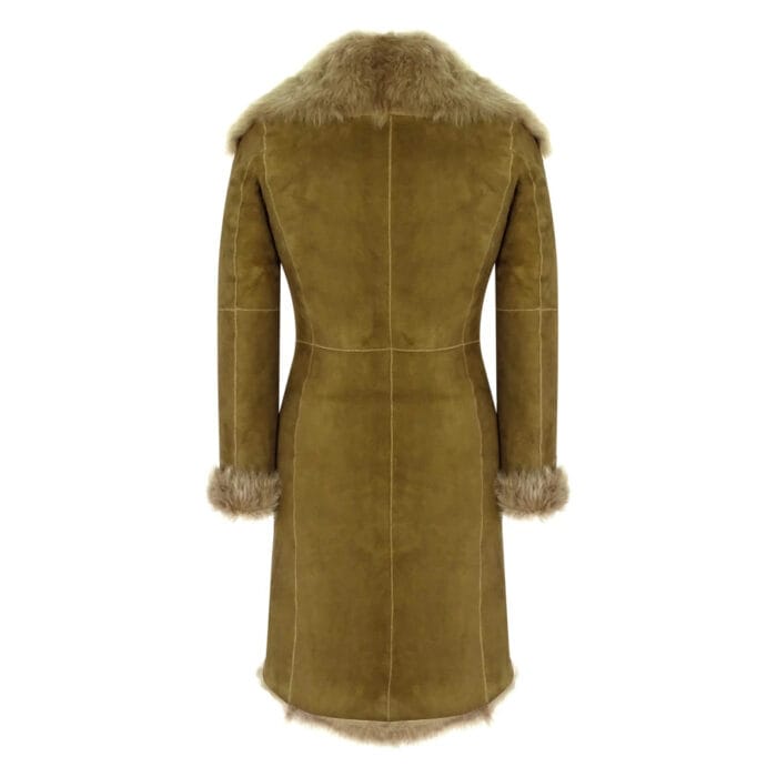 Womens Luxury Toscana 3/4 Coat Real Sheepskin Beaver Shearling Suede Jacket - Image 7