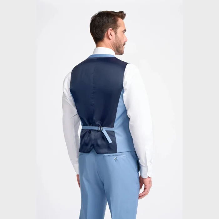 Men's Waistcoat Sky Blue Tailored Fit Vest - Image 2