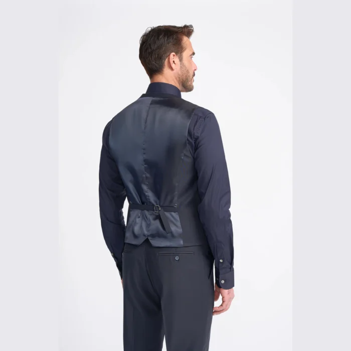 Men's Waistcoat Dark Navy Tailored Fit Vest - Image 2