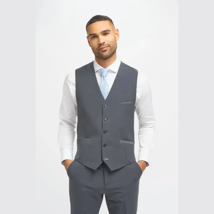 Men's Waistcoat Charcoal Tailored Fit Vest - Image 2