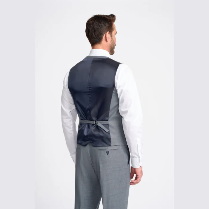 Men's Waistcoat Grey Tailored Fit Vest - Image 2