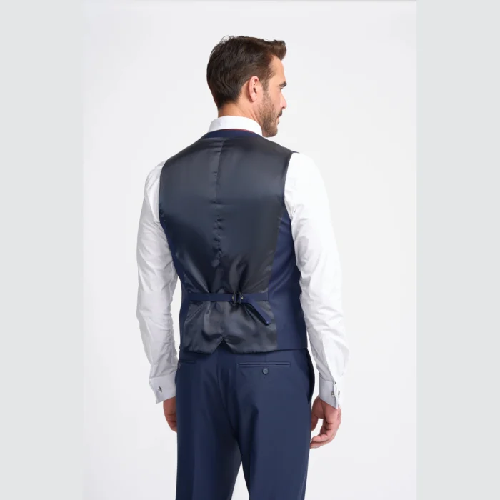 Men's Waistcoat Navy Blue Tailored Fit Vest - Image 2