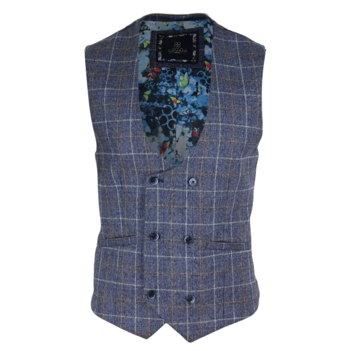 Mens Double Breasted Waistcoat 1920s Blinders Smart Casual Pocket Chain - Image 4