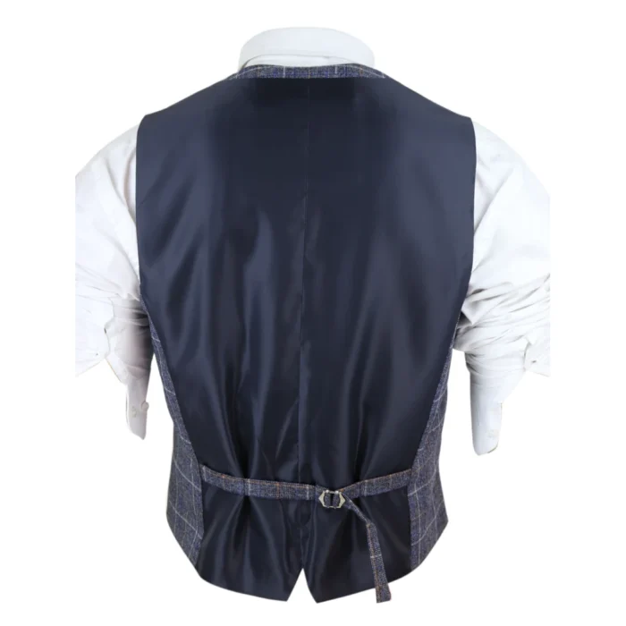 Mens Double Breasted Waistcoat 1920s Blinders Smart Casual Pocket Chain - Image 3