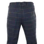 Mens Navy Blue Wine Trousers Check Herringbone Tweed Vintage New Marc Darcy - Image 4