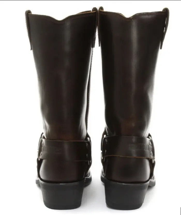 Unisex Real Leather Hi Biker Boots Rock Punk Grinders Buckle Cowboy Riding - Image 11