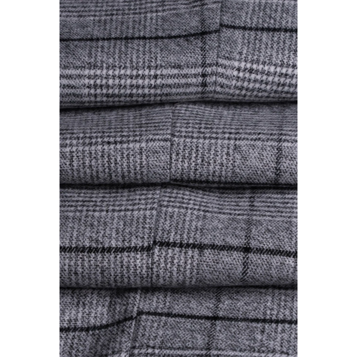 Mens Grey Check Black Tweed Trousers Vintage Classic 1920s Wedding Tailored Fit - Image 3