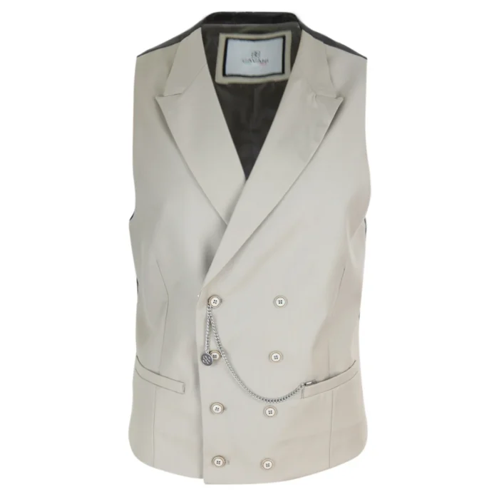 Mens Double Breasted Waistcoat 1920s Blinders Smart Casual Pocket Chain - Image 7