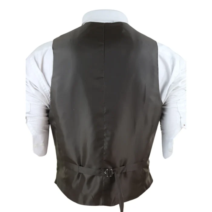 Mens Double Breasted Waistcoat 1920s Blinders Smart Casual Pocket Chain - Image 6