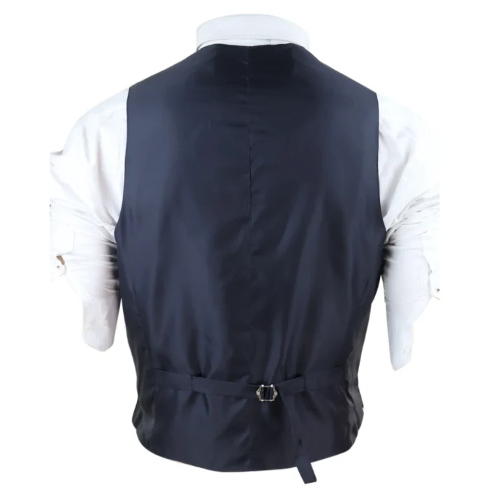 Mens Double Breasted Waistcoat 1920s Blinders Smart Casual Pocket Chain - Image 10