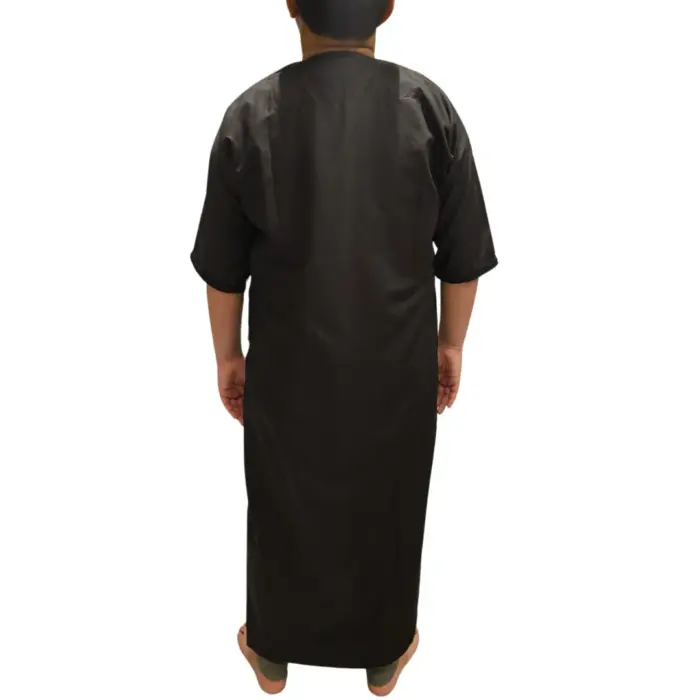 Boy's Morrocan Thobe Jubba Islamic Clothing Kaftan Dubai Arabic Robe Half Short Sleeve - Image 3
