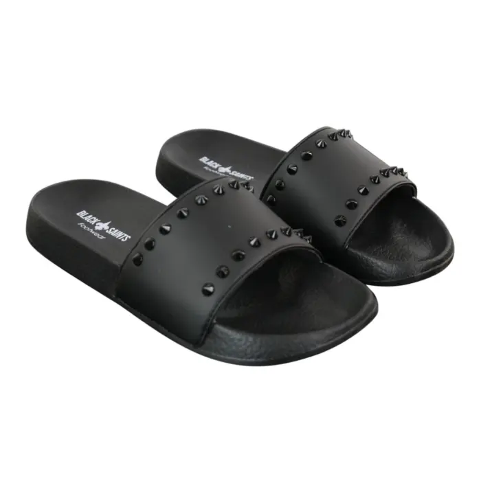 Mens Black White Stripes Spikes Flip Flops Slippers Summer Beach Casual Walking - Image 5