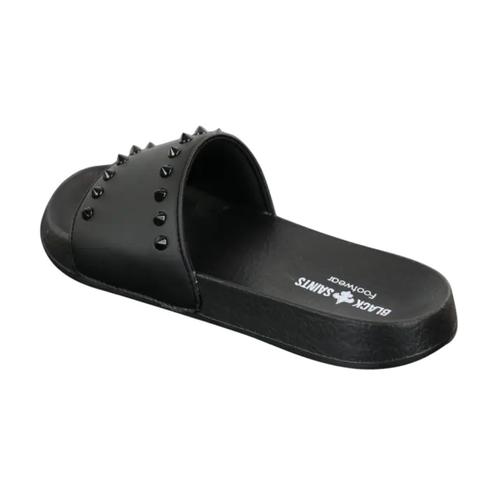 Mens Black White Stripes Spikes Flip Flops Slippers Summer Beach Casual Walking - Image 3