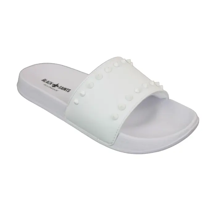 Mens Black White Stripes Spikes Flip Flops Slippers Summer Beach Casual Walking - Image 7