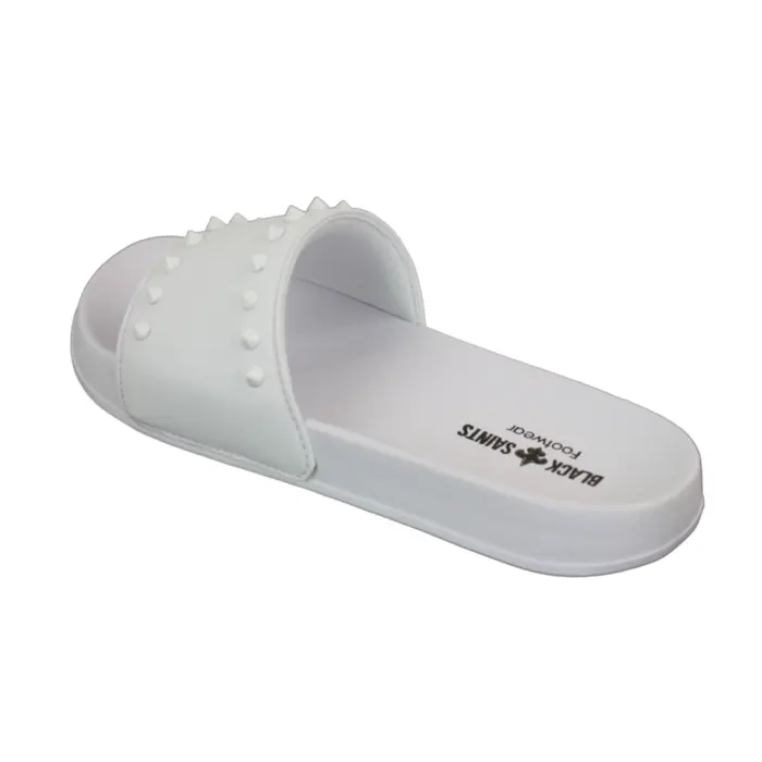 Mens Black White Stripes Spikes Flip Flops Slippers Summer Beach Casual Walking - Image 10