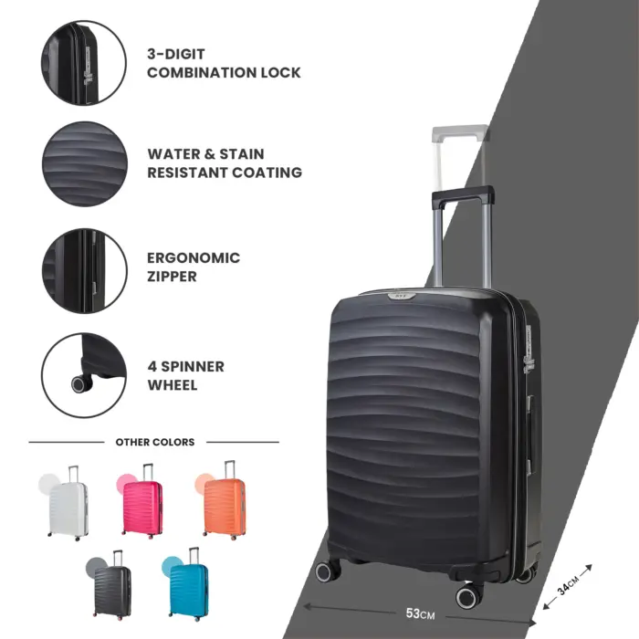 Luggage Suitcase Travel Bag Carry On Hand Cabin Check in Expandable Hard-Shell 4 Spinner Wheels Trolley Set | Sunwave - Image 131