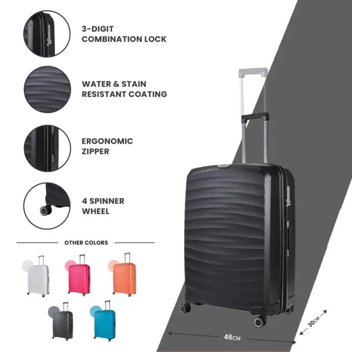 Luggage Suitcase Travel Bag Carry On Hand Cabin Check in Expandable Hard-Shell 4 Spinner Wheels Trolley Set | Sunwave - Image 70