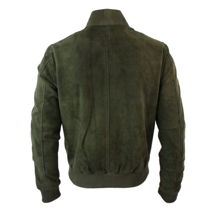 Mens Real Suede Leather Varsity Bomber College Jacket Classic Retro Vintage Camel Black - Image 23