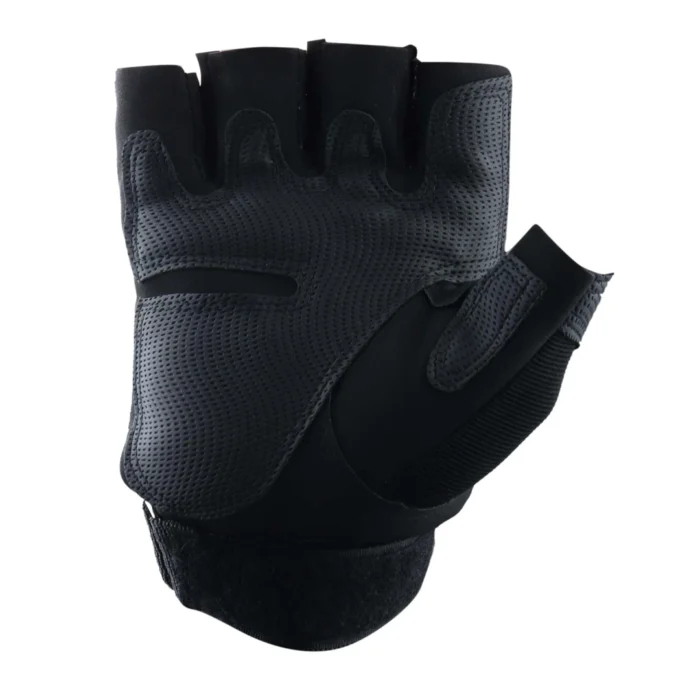 Mens Weight Lifting Gloves Gym Boxing Extra Grip Fingerless Double Strap - Image 5