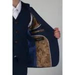 Boys Blue 3 Piece Suit Classic Birdseye Wedding - Image 5