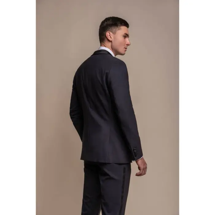 Mens Navy Tuxedo 2 Piece Shawl Collar Suit - Image 7