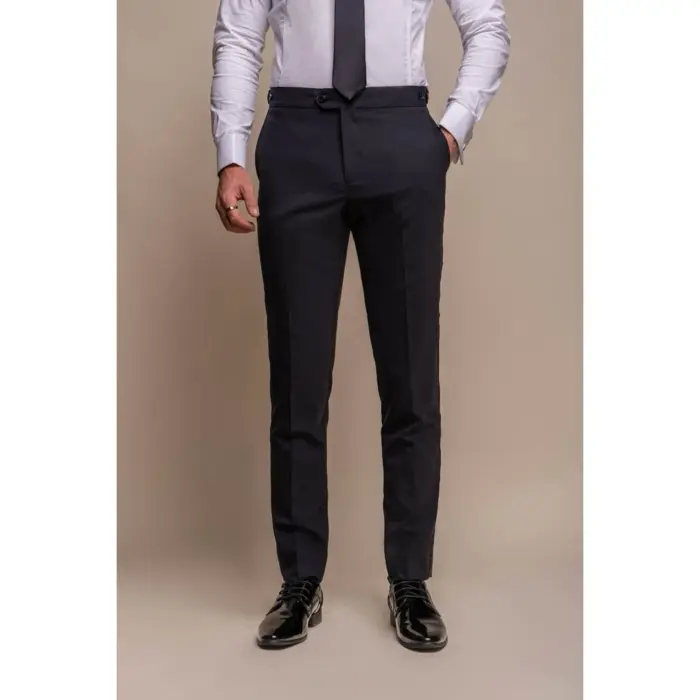 Mens Navy Tuxedo 2 Piece Shawl Collar Suit - Image 4
