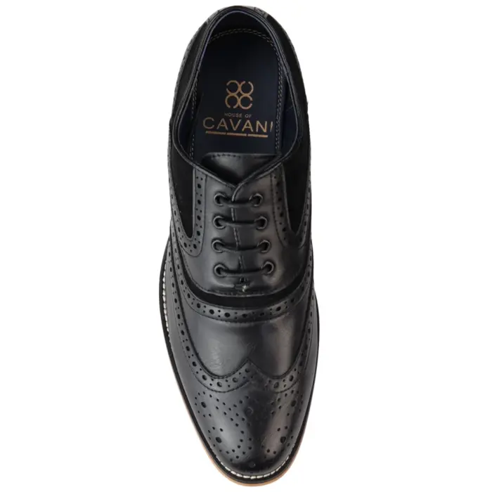 Mens Real Leather & Suede Laced Gatsby Brouges Smart Casual Designer Retro Shoes - Image 4