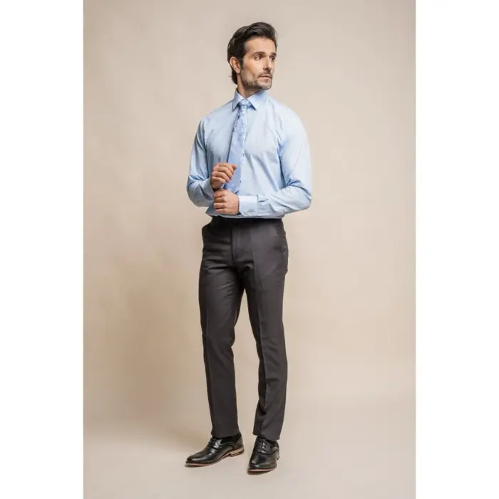 Mens Dark Grey 3 Piece Classic Suit Tailored Fit - Image 4