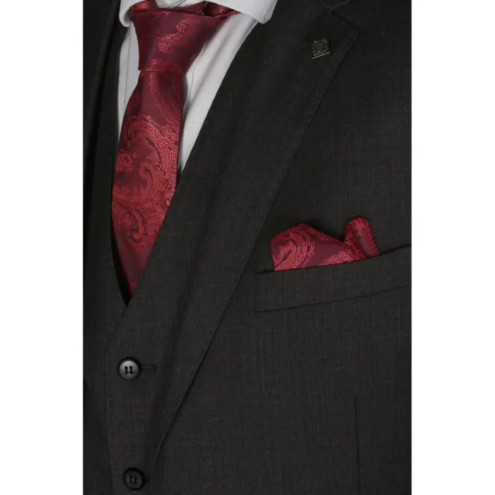 Charles - Men's Charcoal Plain Formal Blazer - Image 2