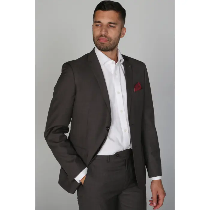 Charles - Men's Charcoal Plain Formal Blazer - Image 5