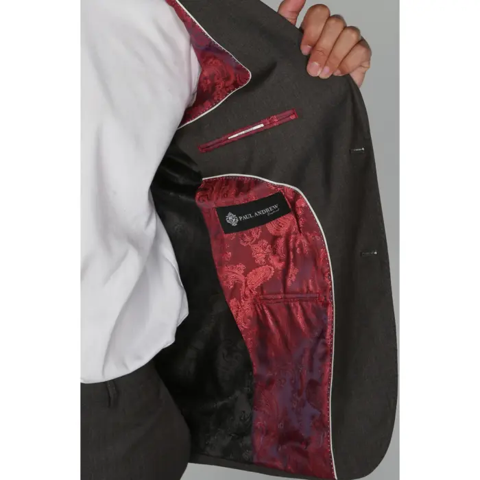 Charles - Men's Charcoal Plain Formal Blazer - Image 4