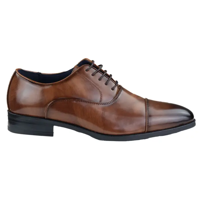 Mens Smart Formal Black Brown Shoes Patent Round Toe VIntage 1920s - Image 7