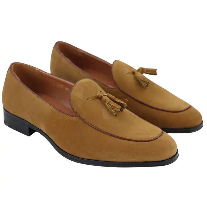 Mens Suede Loafers Smart Casual Tassel Moccasins Slip On Dress Shoes - Image 8