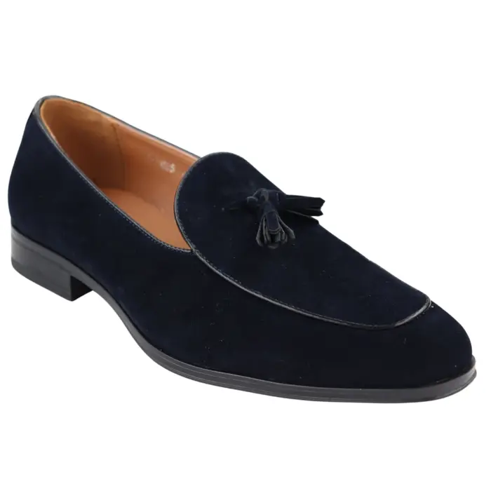 Mens Suede Loafers Smart Casual Tassel Moccasins Slip On Dress Shoes - Image 11