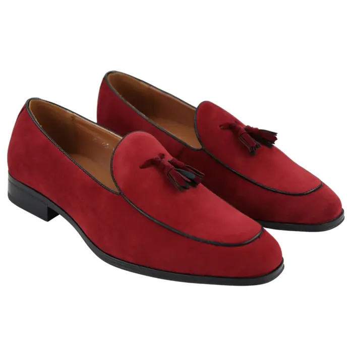Mens Suede Loafers Smart Casual Tassel Moccasins Slip On Dress Shoes - Image 18